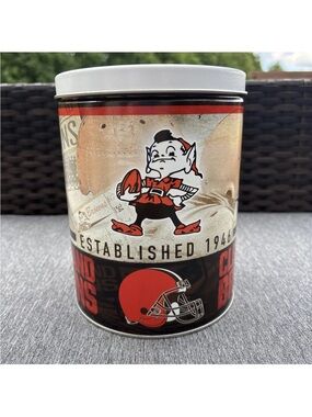 Cleveland Browns Collectible Tin NFL Football Storage Container- NFL LA654392098